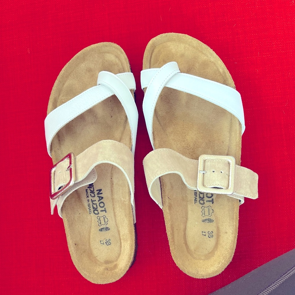 White/ Tan - Naot summer sandals